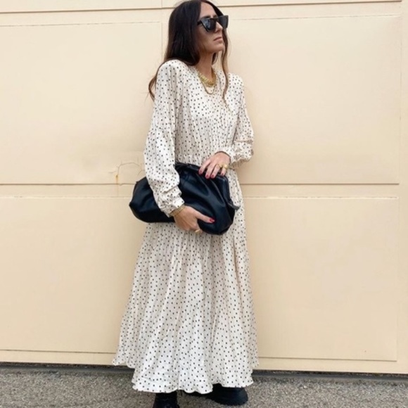 NWT Zara Ecru Wrinkle Looks Dress - Picture 9 of 16